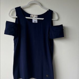 Michael Kors Navy Cold Shoulder Blouse